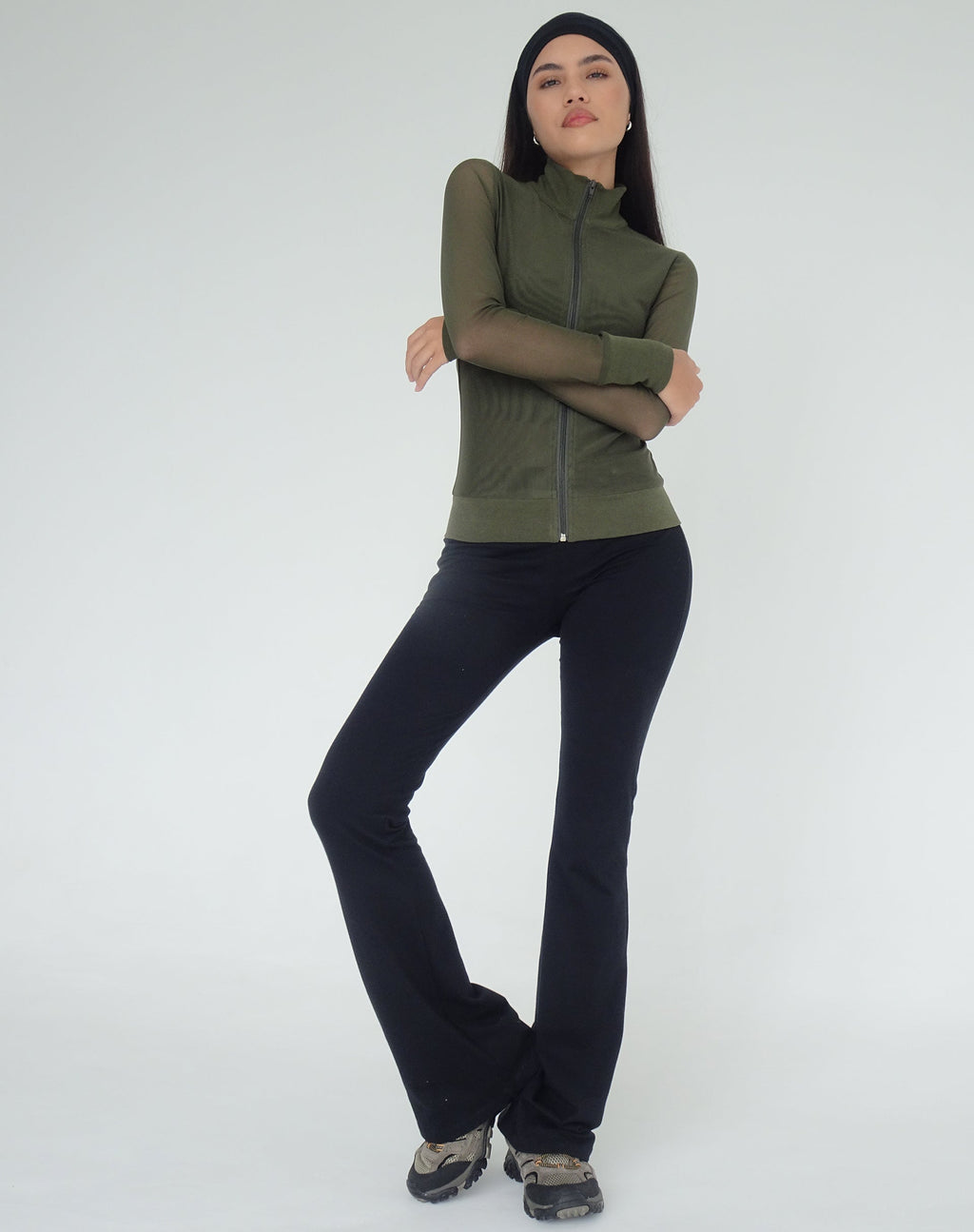 Signe Regular Bootcut Tailored Trousers aus Lycra Schwarz