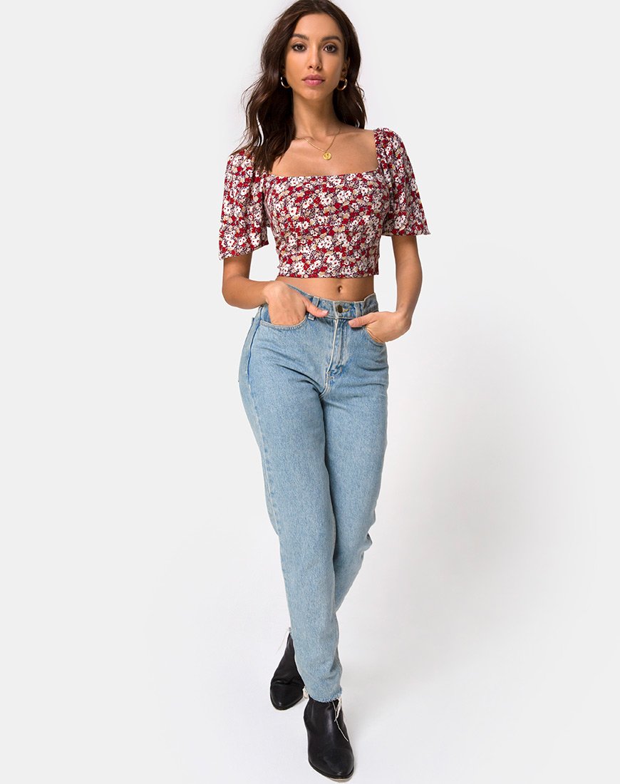 Bild von Silvia Top in Floral Charm Rot