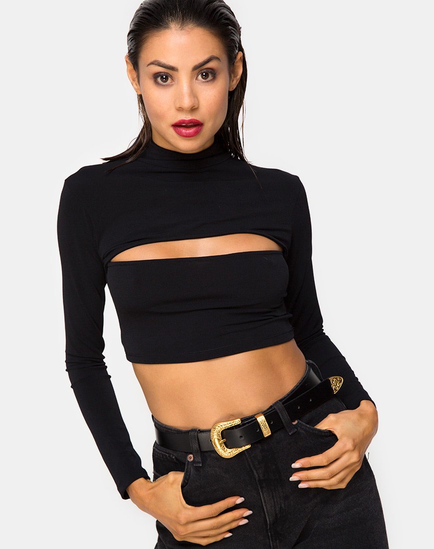 Sinex Crop Top in Schwarz