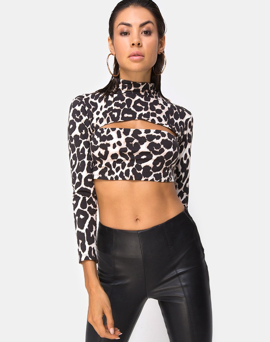 Sinex Cutout Crop Top in Übergröße Jaguar