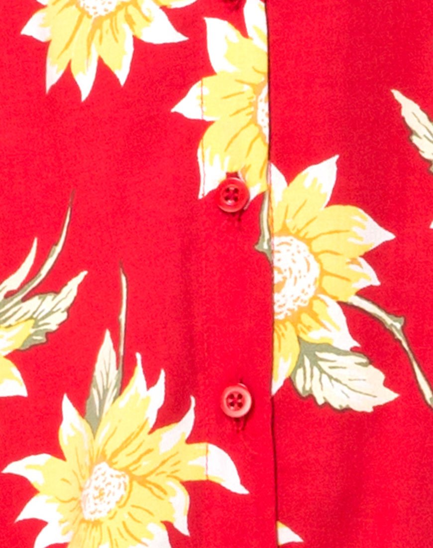 Image of Sini Slip Midikleid in Sunny Days Rot