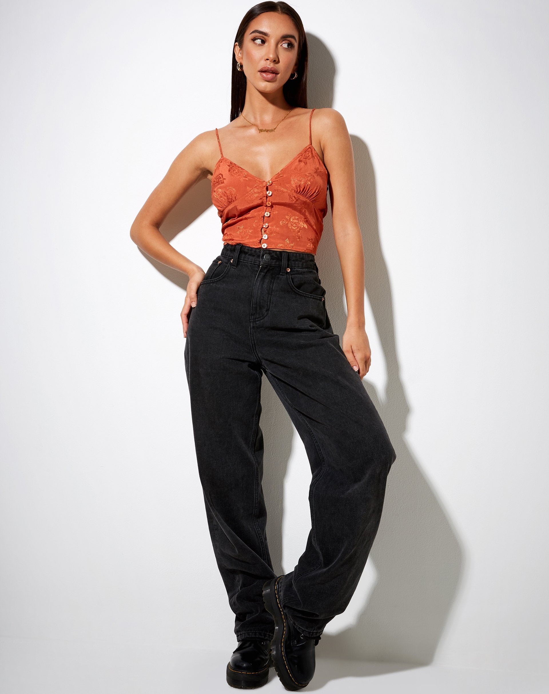 Bild von Sipa Crop Top in Satin Rose Copper