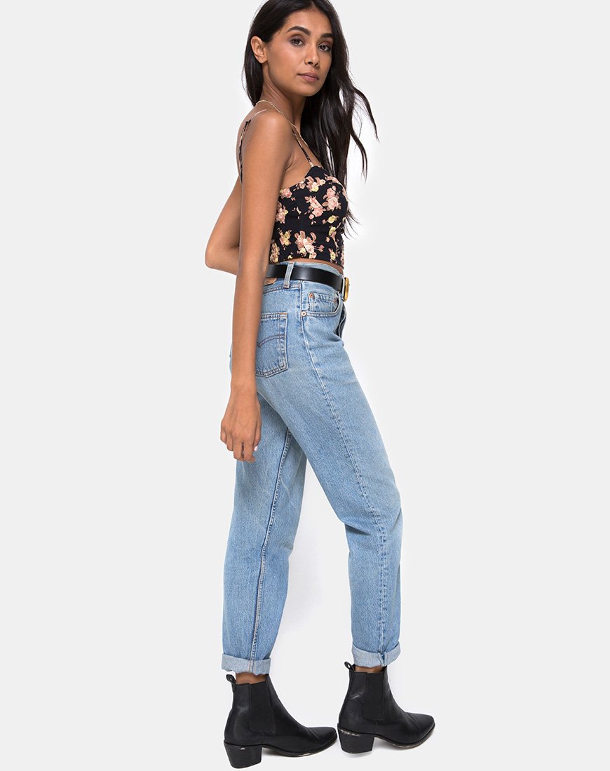 Bild von Siven Crop Top in Antik Rose Schwarz