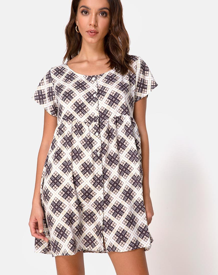 Skibbie Babydoll-Kleid in Kate-Karo