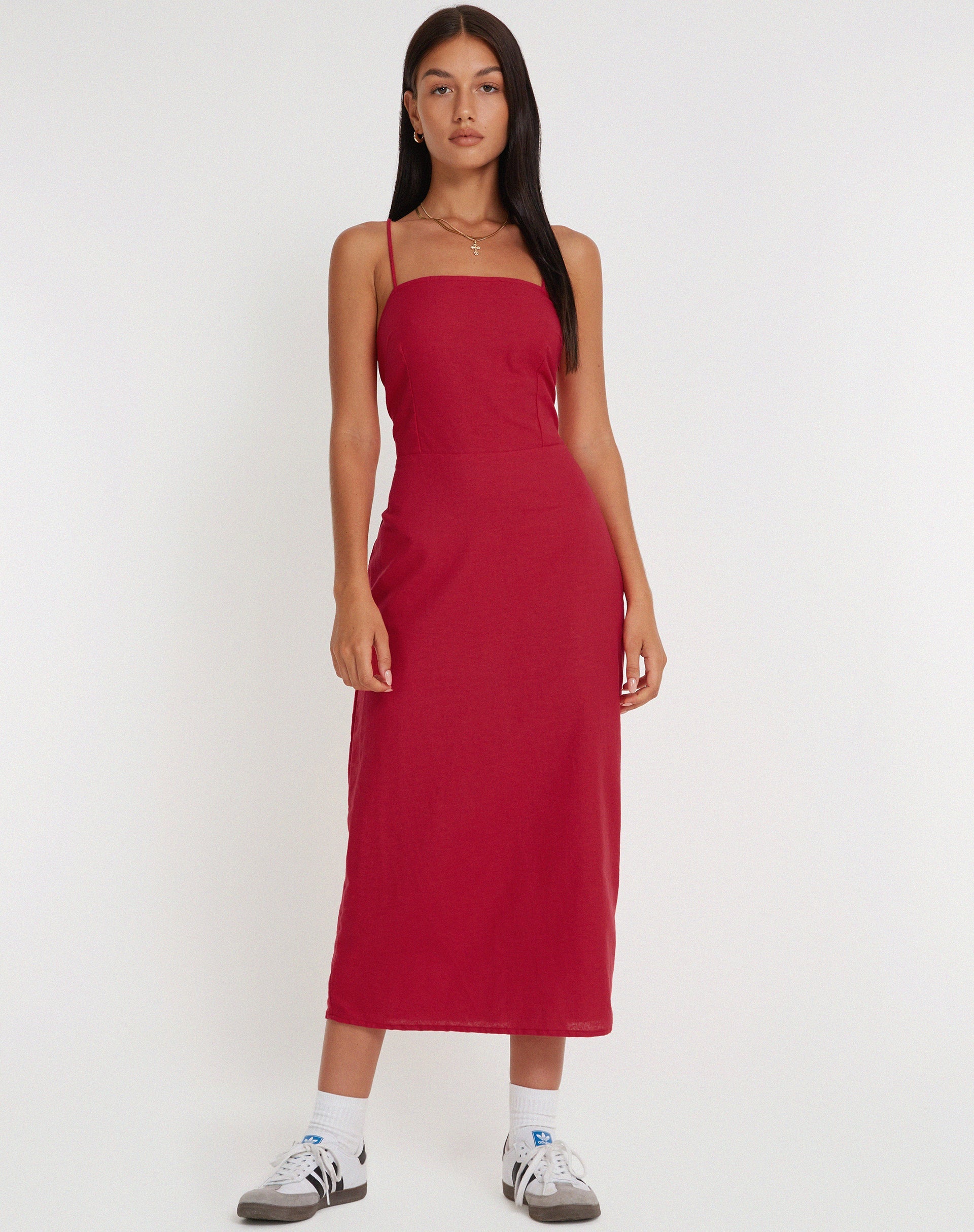 Bild von Sky Midikleid in Tangorot