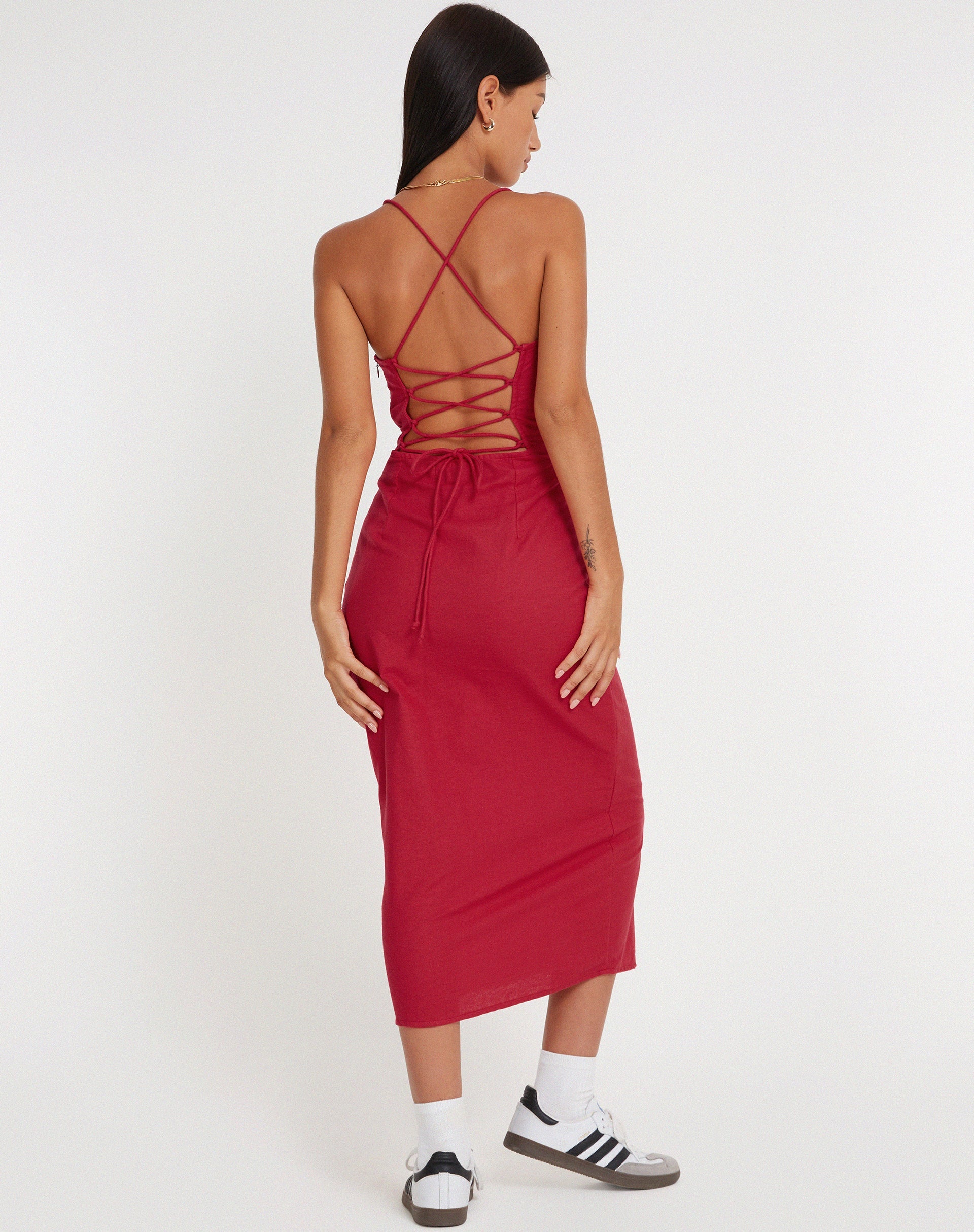 Bild von Sky Midikleid in Tangorot