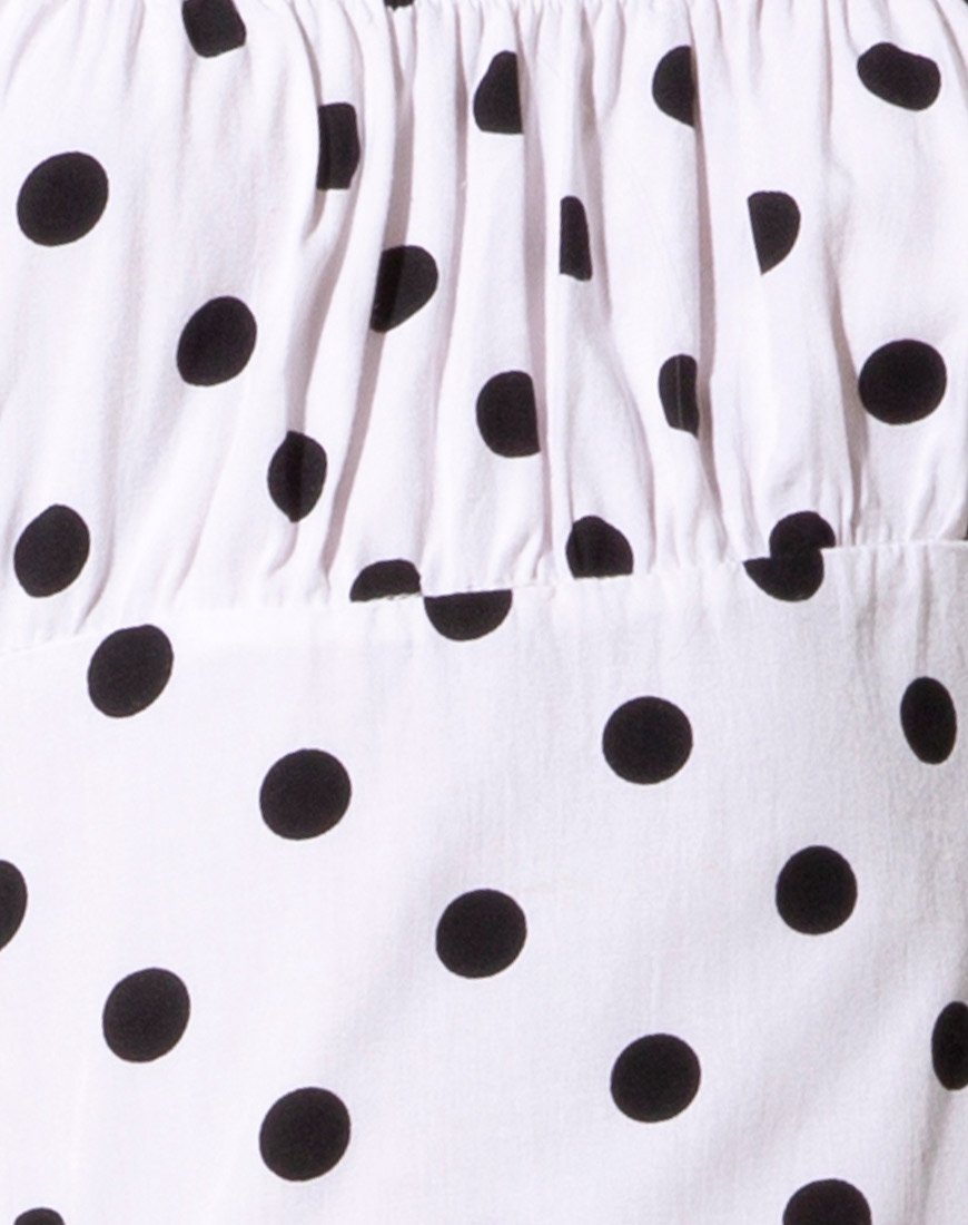 Image of Varie Minikleid in 80er Polka Weiß