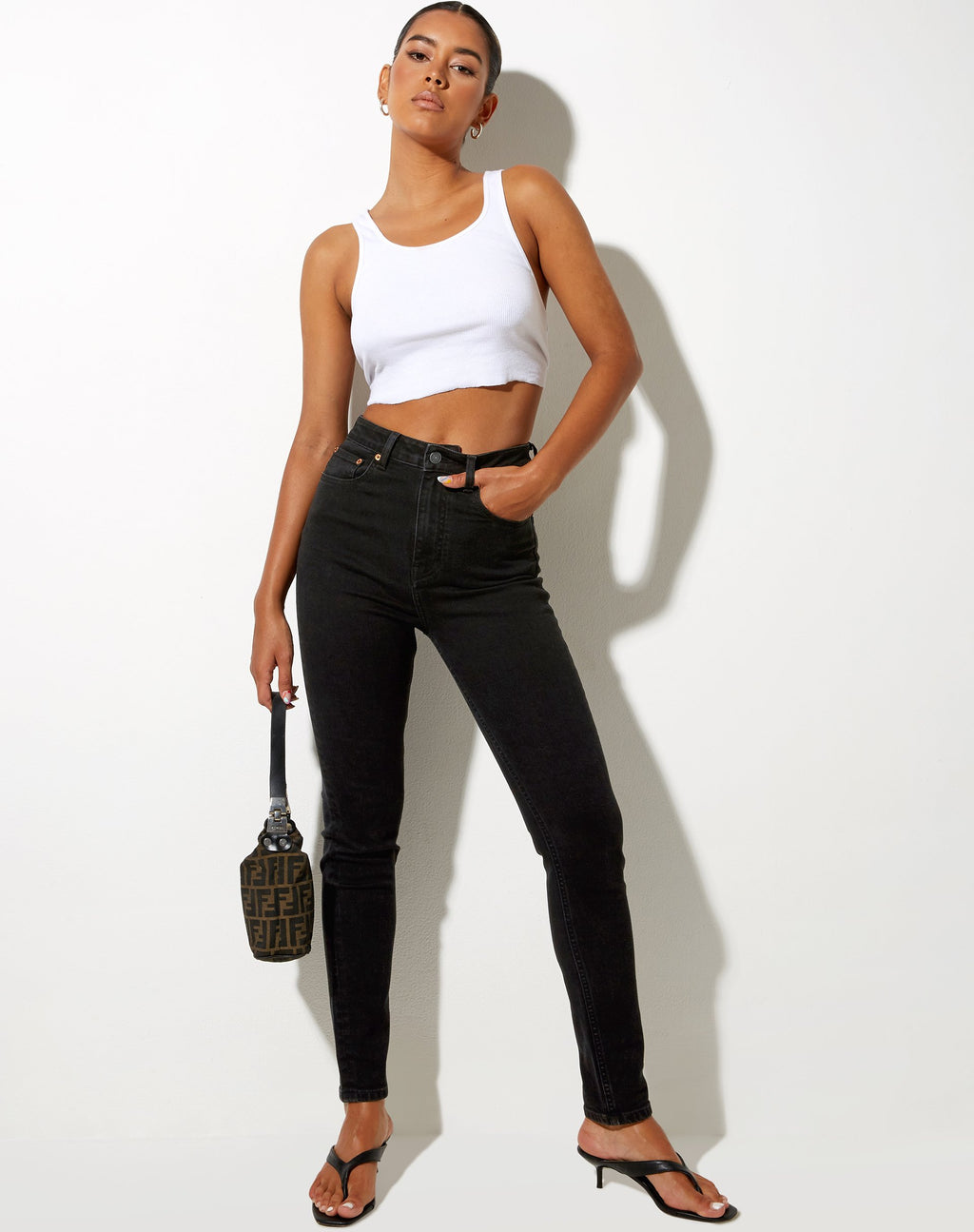 Schmale Jeans in Schwarz
