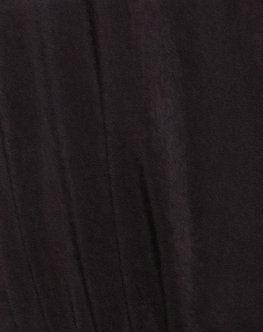 Image of Sloan Tief ausgeschnittenes Mieder aus Satin Schwarz