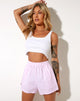 Bild von Lala Short mit vertikalen Streifen in Rosa und Weiß