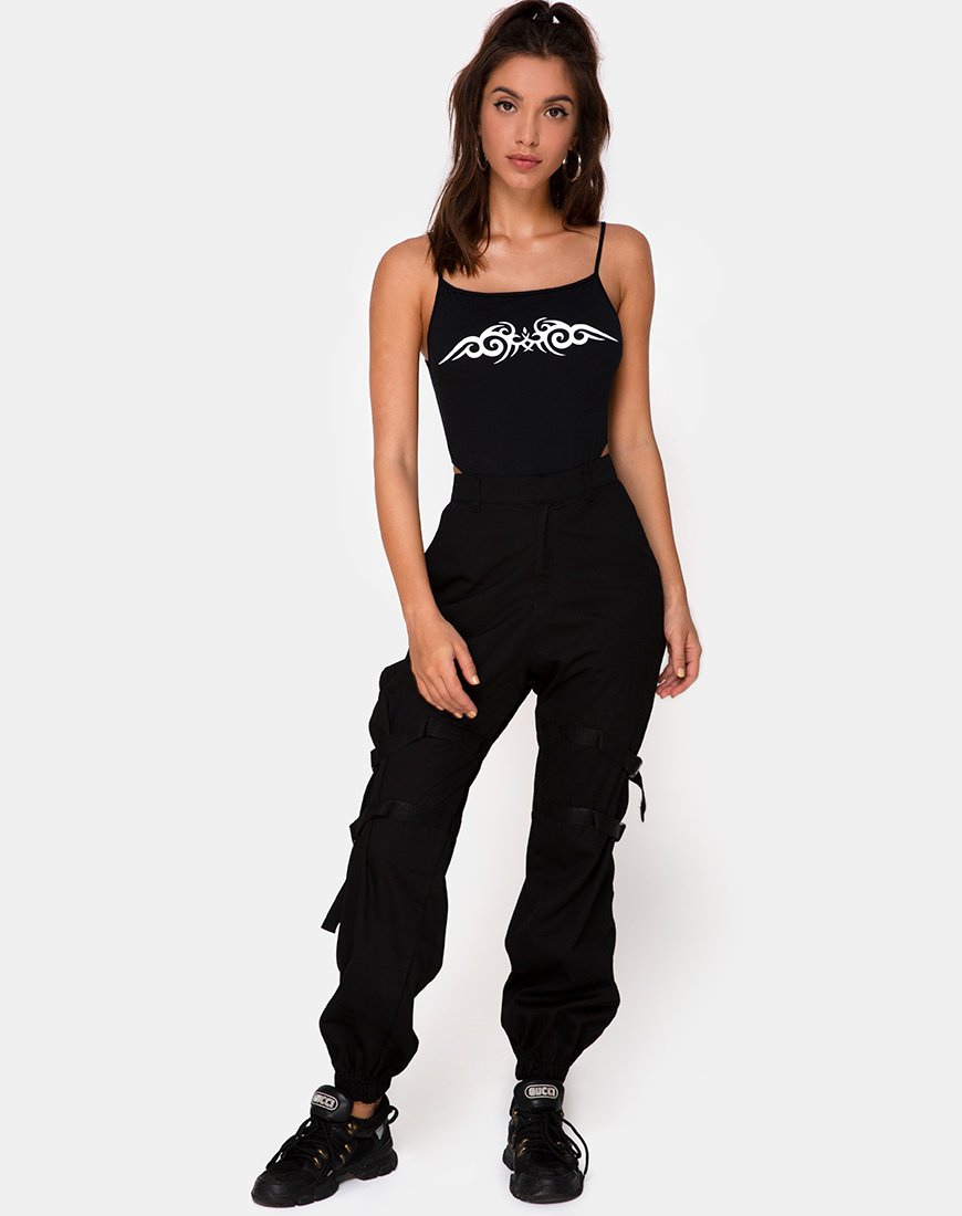 Bild von Solemo Mieder in Schwarz mit weißem Tribal