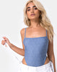 Image of Solemo Mieder aus blauem Denim Hot Fix