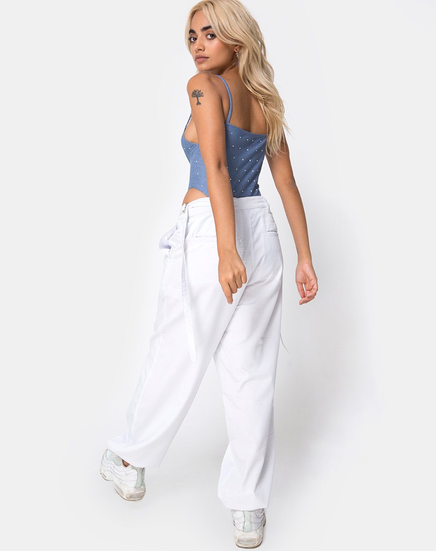 Image of Solemo Mieder aus blauem Denim Hot Fix