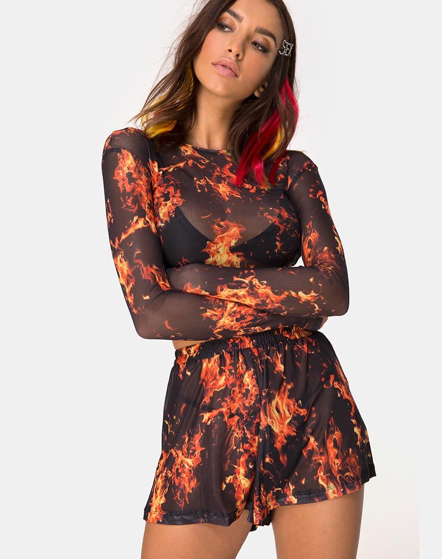Bild von Bonnie Crop Top in Fire Mesh