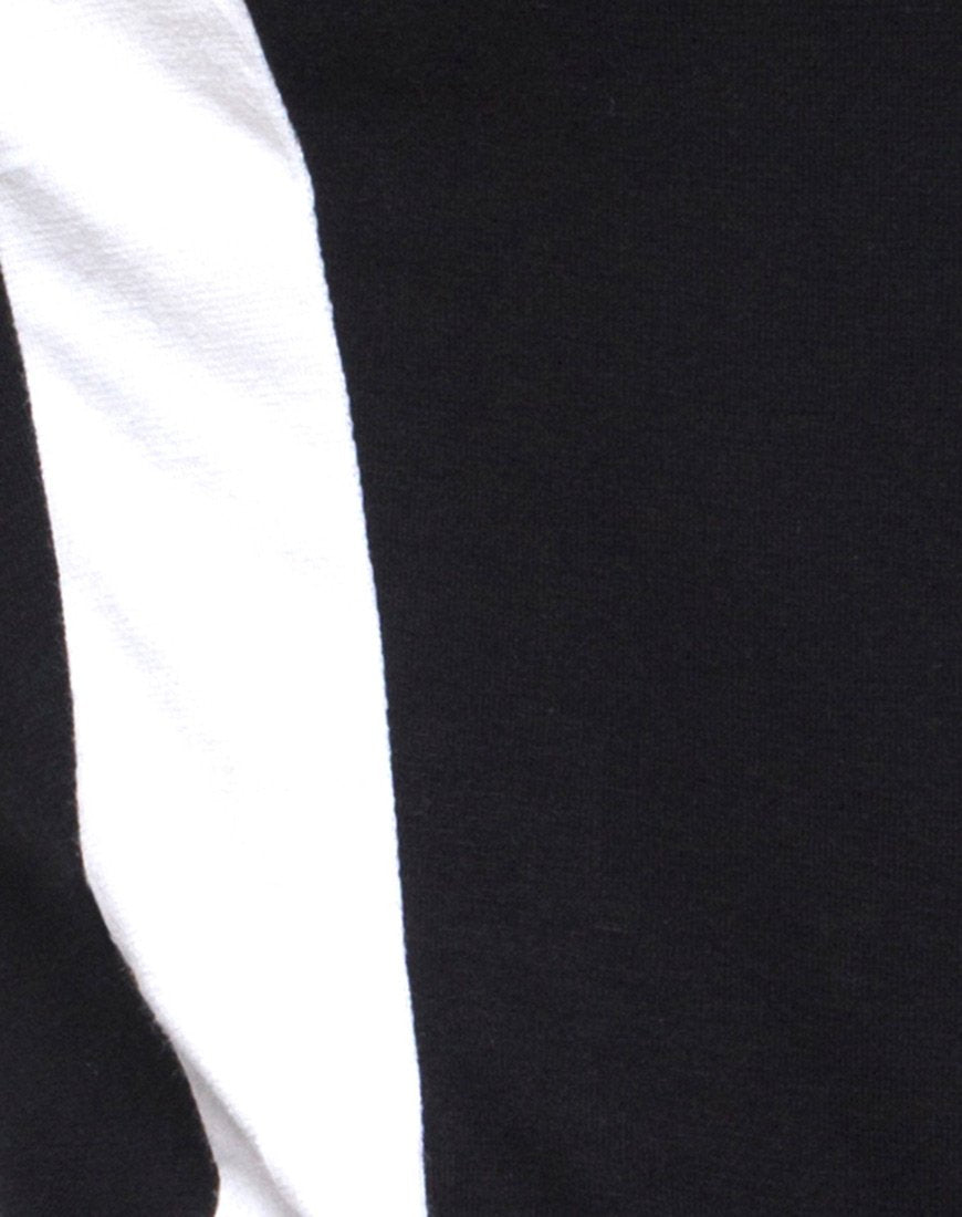 Image of Solter Bodysuit in Schwarz mit weißen Streifen
