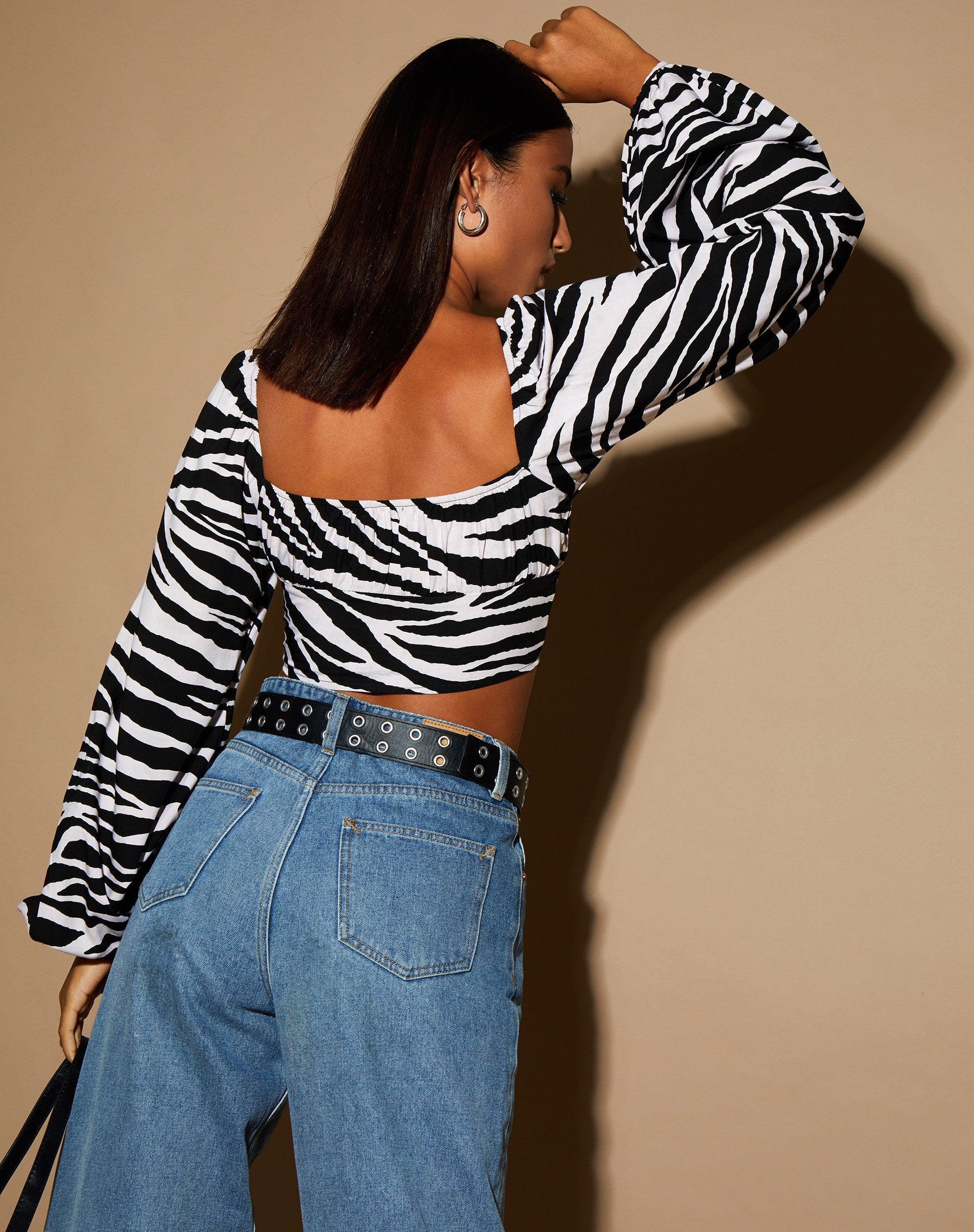 Bild von Irene Crop Top in Huge Zebra