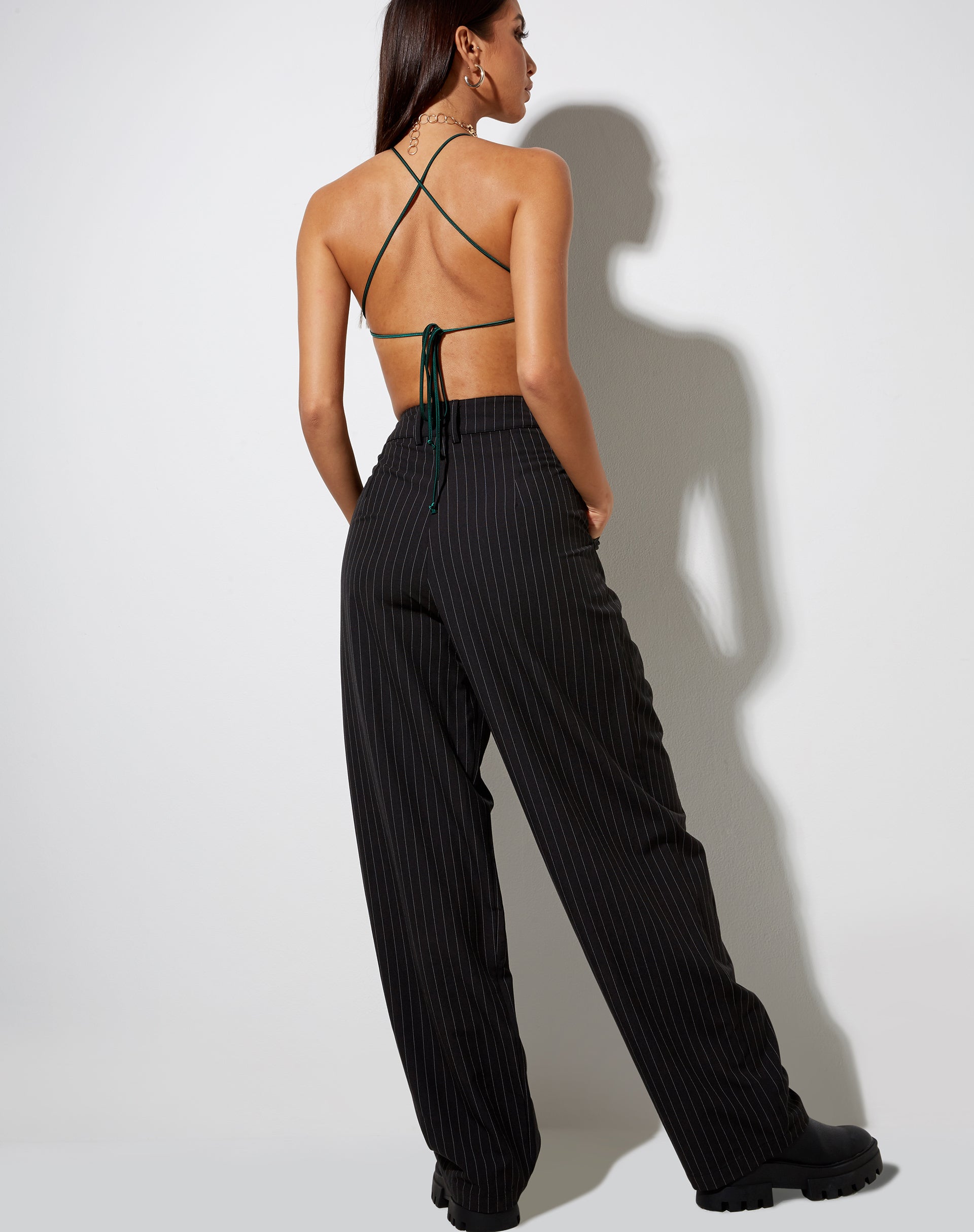 Image of Spence Top in Satin Waldgrün