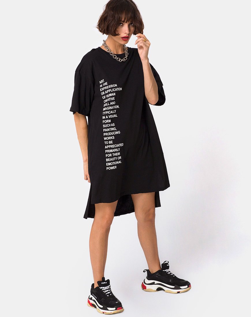 Bild von Step Hem Art Expression T-Shirt Kleid in Übergröße