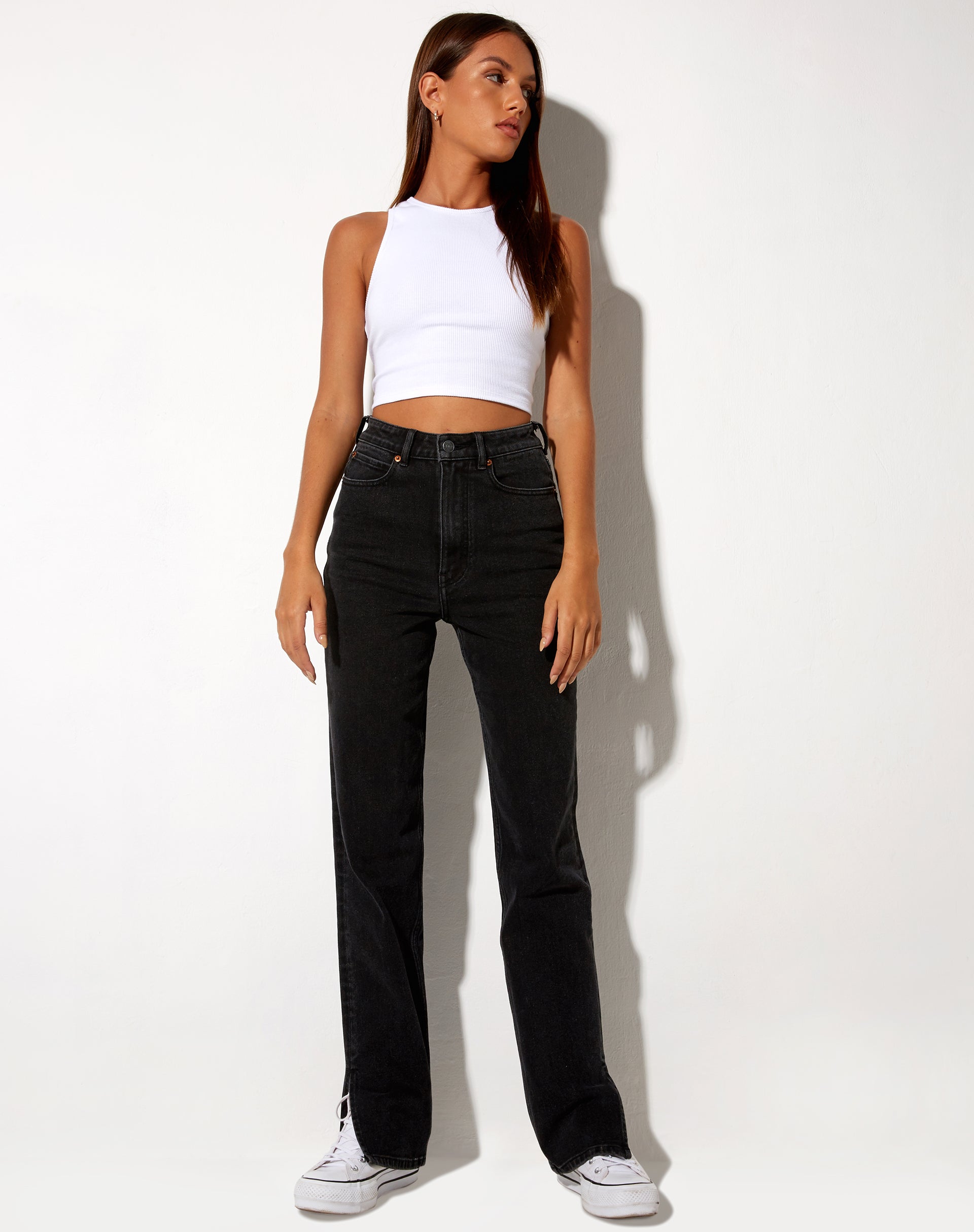 Bild von Straight Leg Jeans in schwarzer Waschung