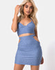 Bild von Suky Minirock aus blauem Denim Hot Fix