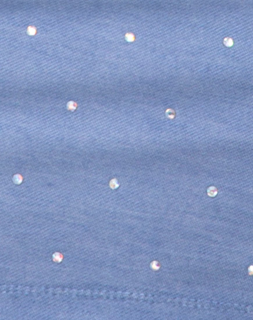 Bild von Suky Minirock aus blauem Denim Hot Fix