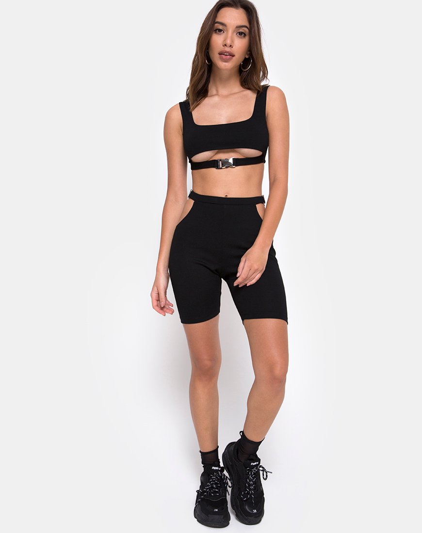 Image of Sula Bike Short in Schwarz mit silbernen Clips