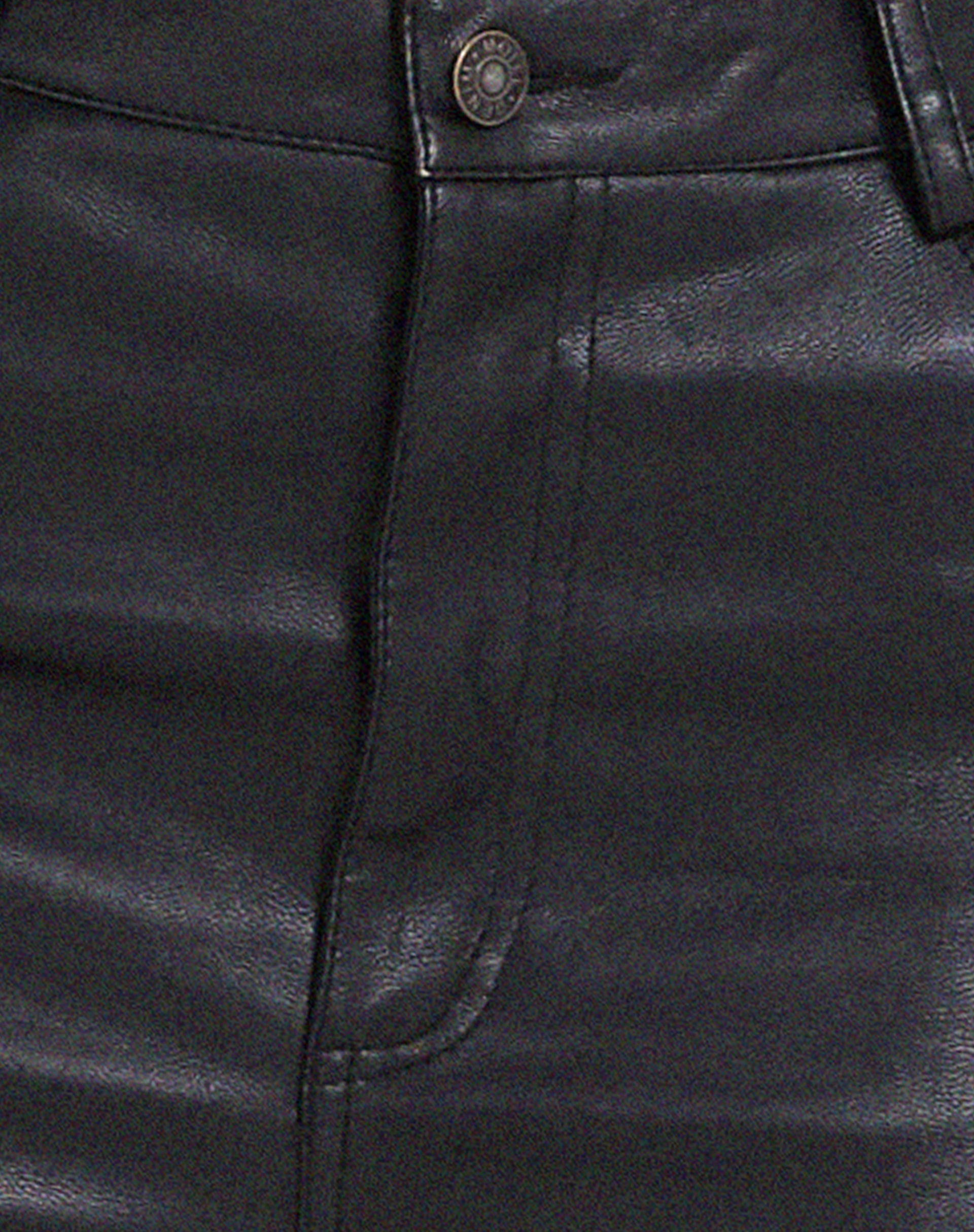 Zova Hose mit weitem Bein aus Pu Schwarz