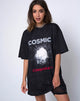 Bild von Sunny Kiss Oversize Tee in Schwarz Cosmic Conspiracy