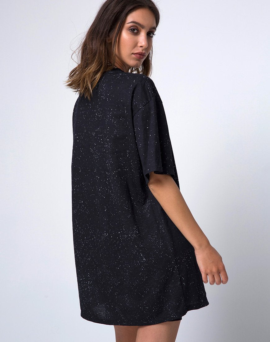 Sunny Kiss Oversize Tee in Schwarz Cosmic Conspiracy