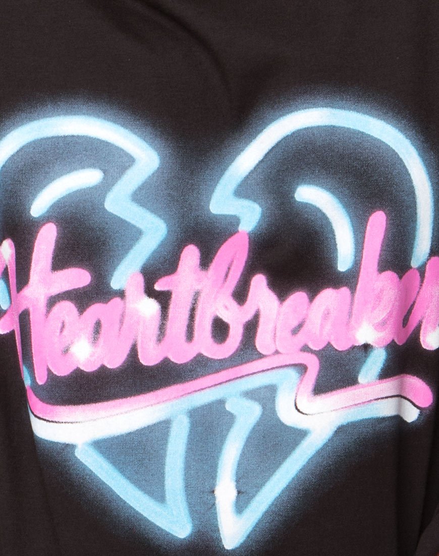 Bild von Sunny Kiss Tee in Schwarz Heart Breaker