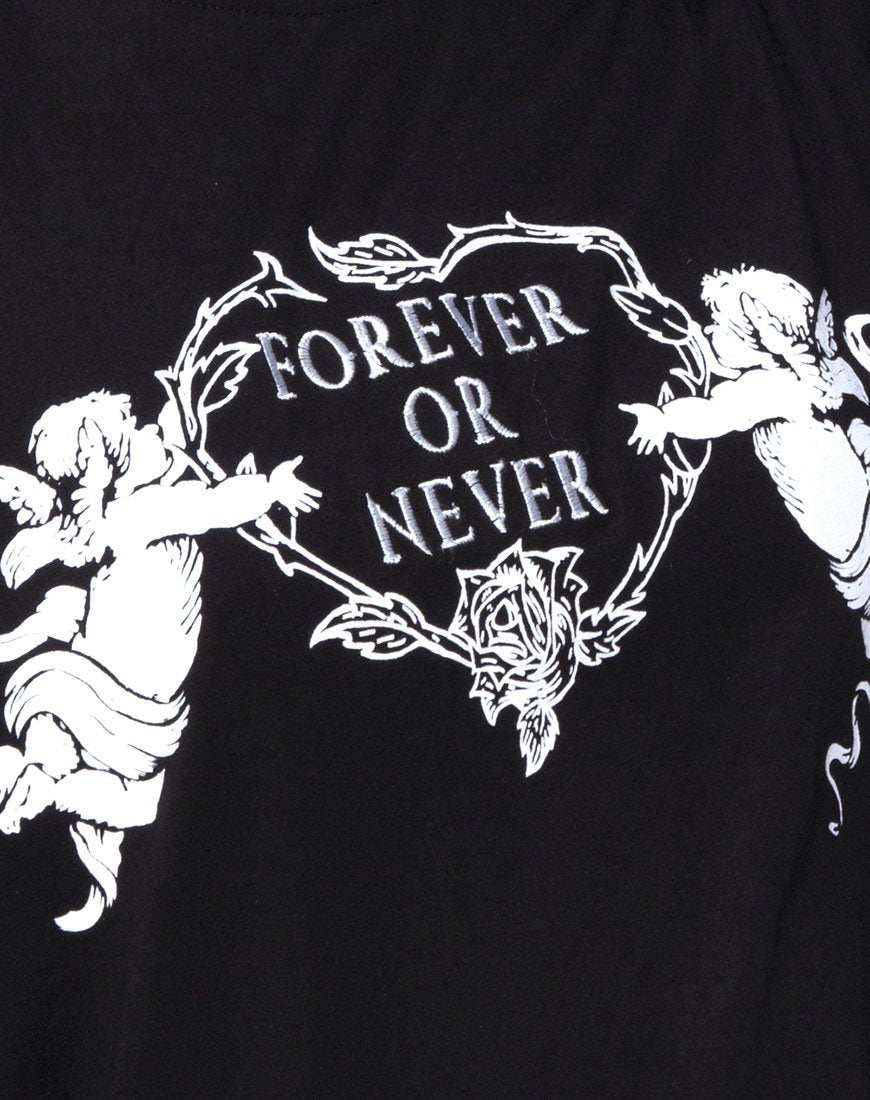 Bild von Sunny Kiss Tee in Schwarz Forever or Never