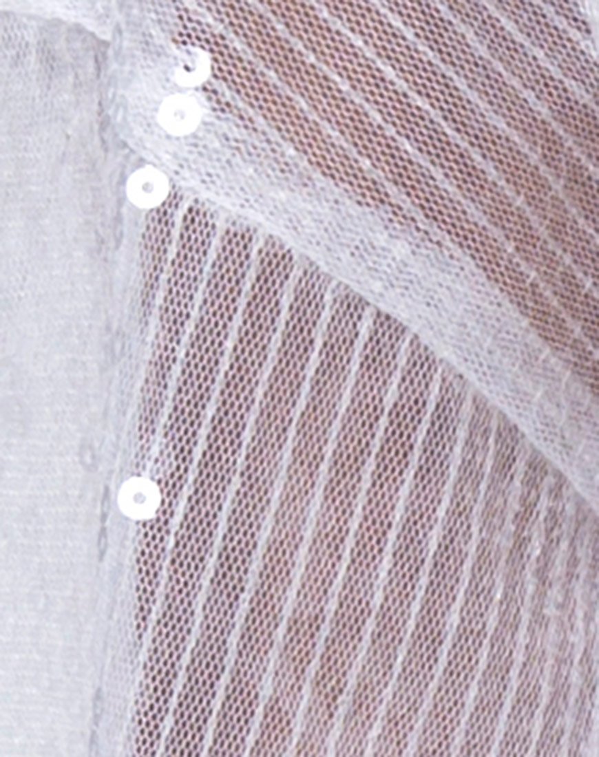 Bild von Sunny Kiss Tee aus transparentem weißem Paillettenstoff