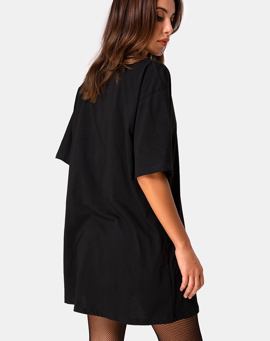 Bild von Sunny Kiss Oversize Tee in Schwarz mit rosa Tribal