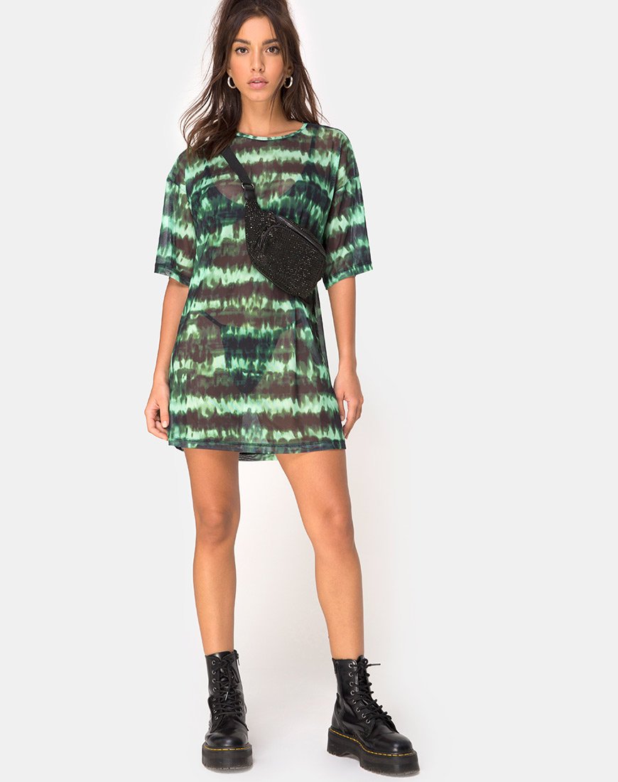 Bild von Sunny Kiss Tee in Tie Dye Türkis Mesh