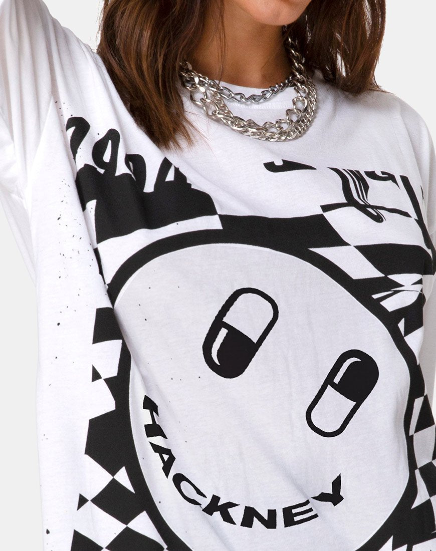 Bild von Sunny Kiss Tee in Weiß mit schwarzem Traumgesicht