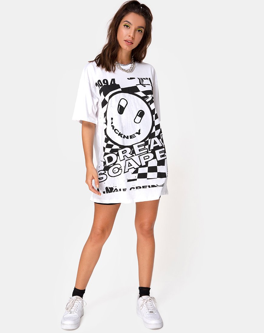 Bild von Sunny Kiss Tee in Weiß mit schwarzem Traumgesicht