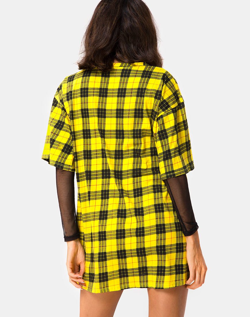 Sunny Kiss Kleid in Winterkariert Gelb
