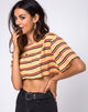 Bild von Super Cropped Tee in 70s Mustard Horizontal Stripe