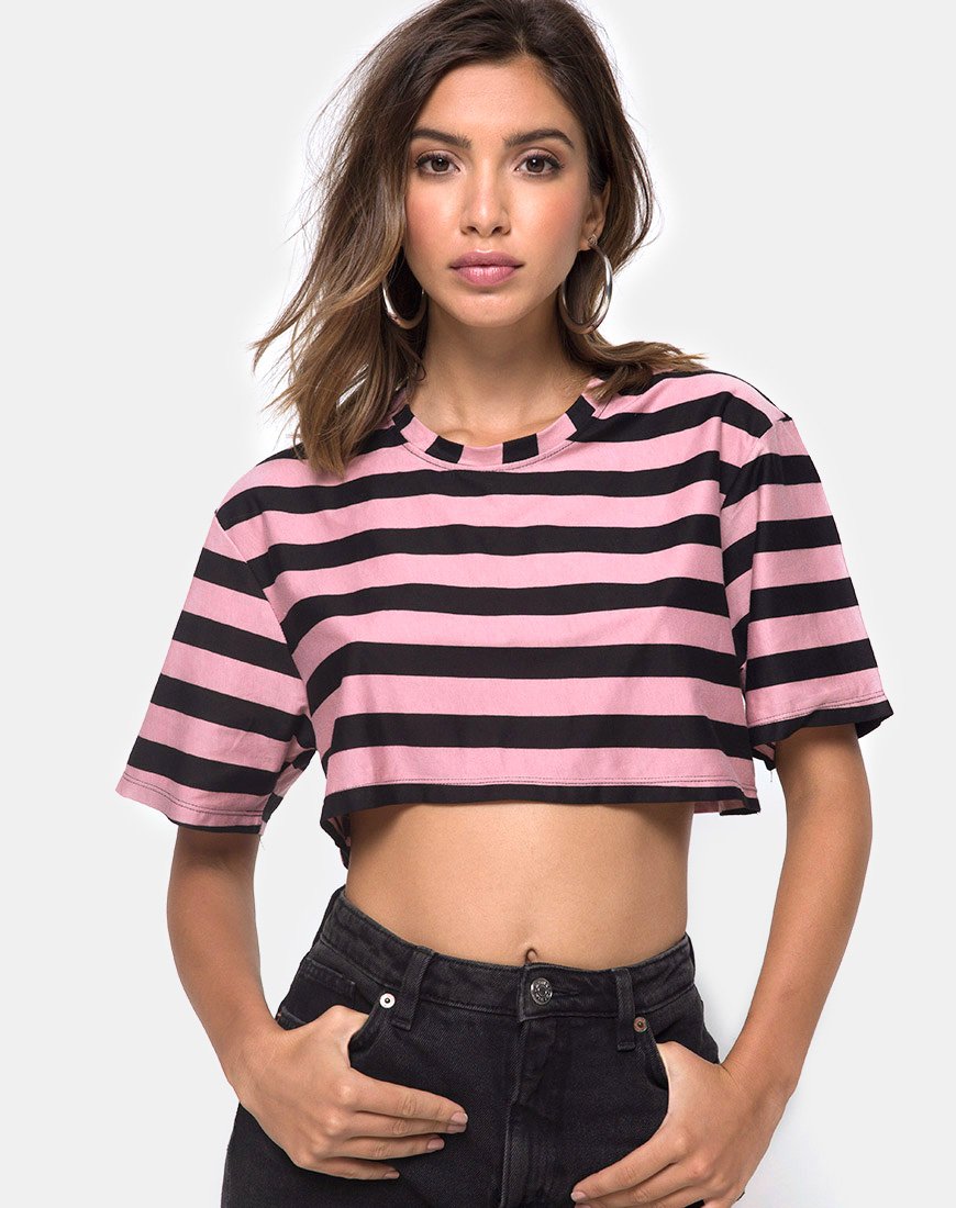 Super Cropped Tee aus Campbell-Streifen