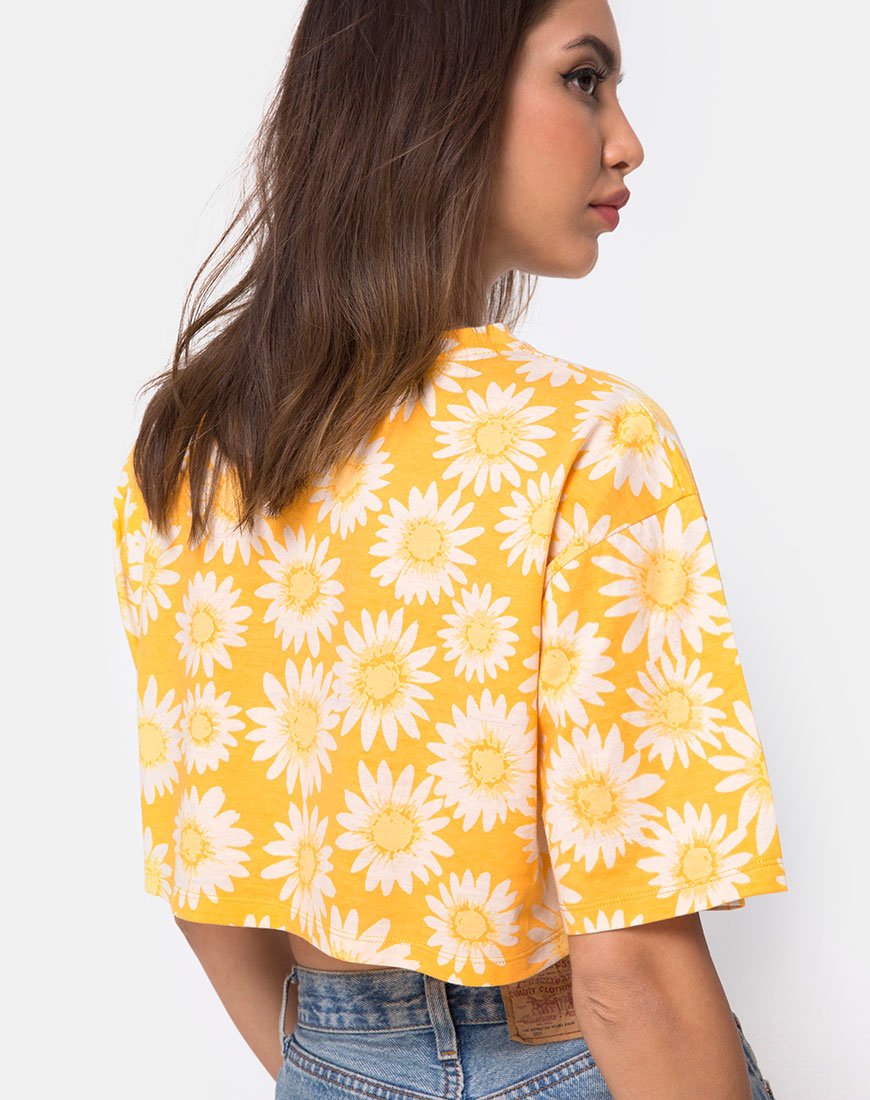 Bild von Super Crop Tee in Sunkissed Floral Gelb