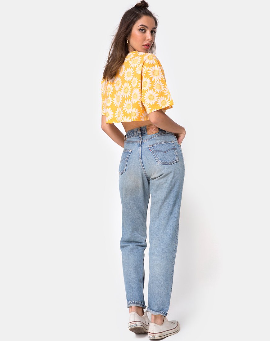 Bild von Super Crop Tee in Sunkissed Floral Gelb