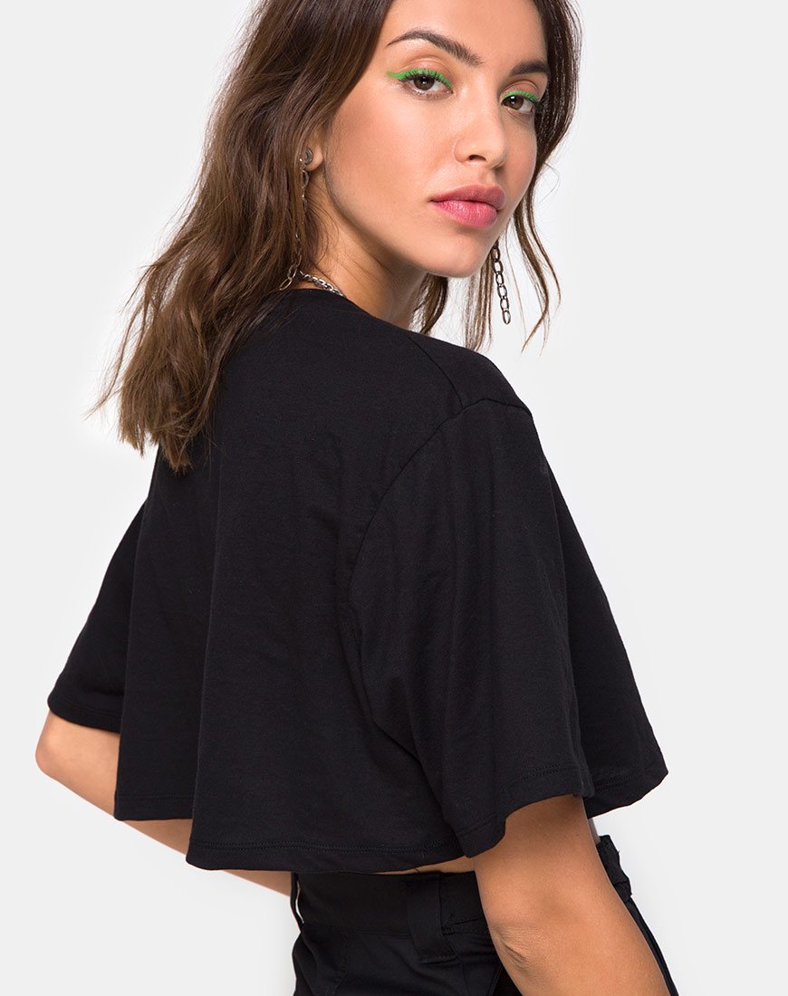 Bild von Super Cropped Black Tee in Disco Embro