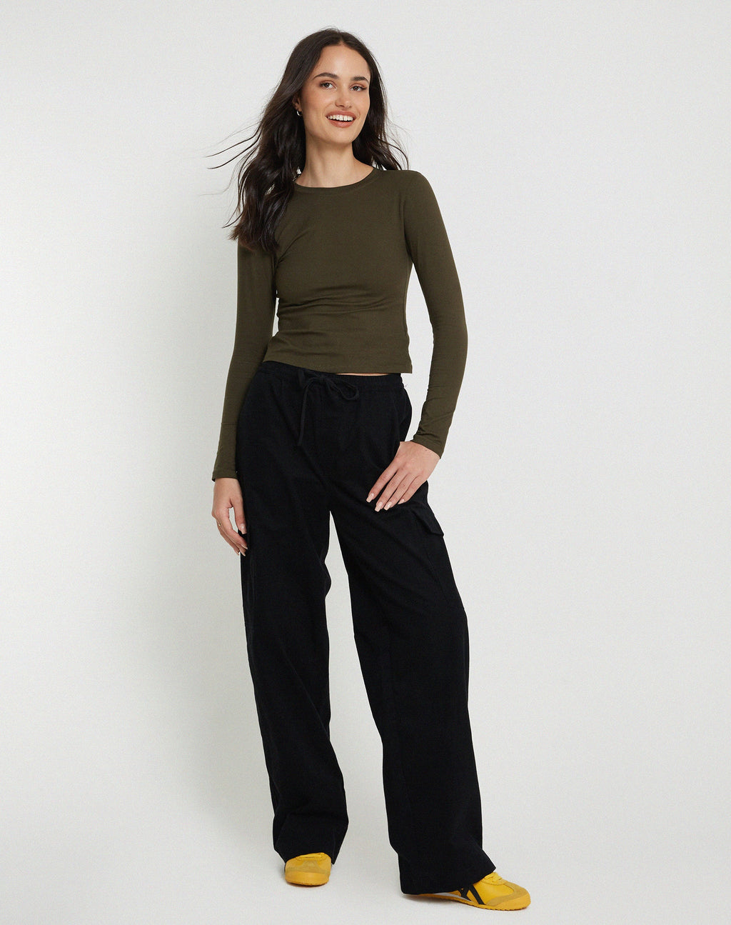 Suratmi Langarm-Top in Olive