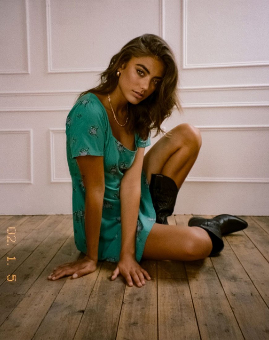 Image of Peky Babydoll Kleid in Soi Rose Grün