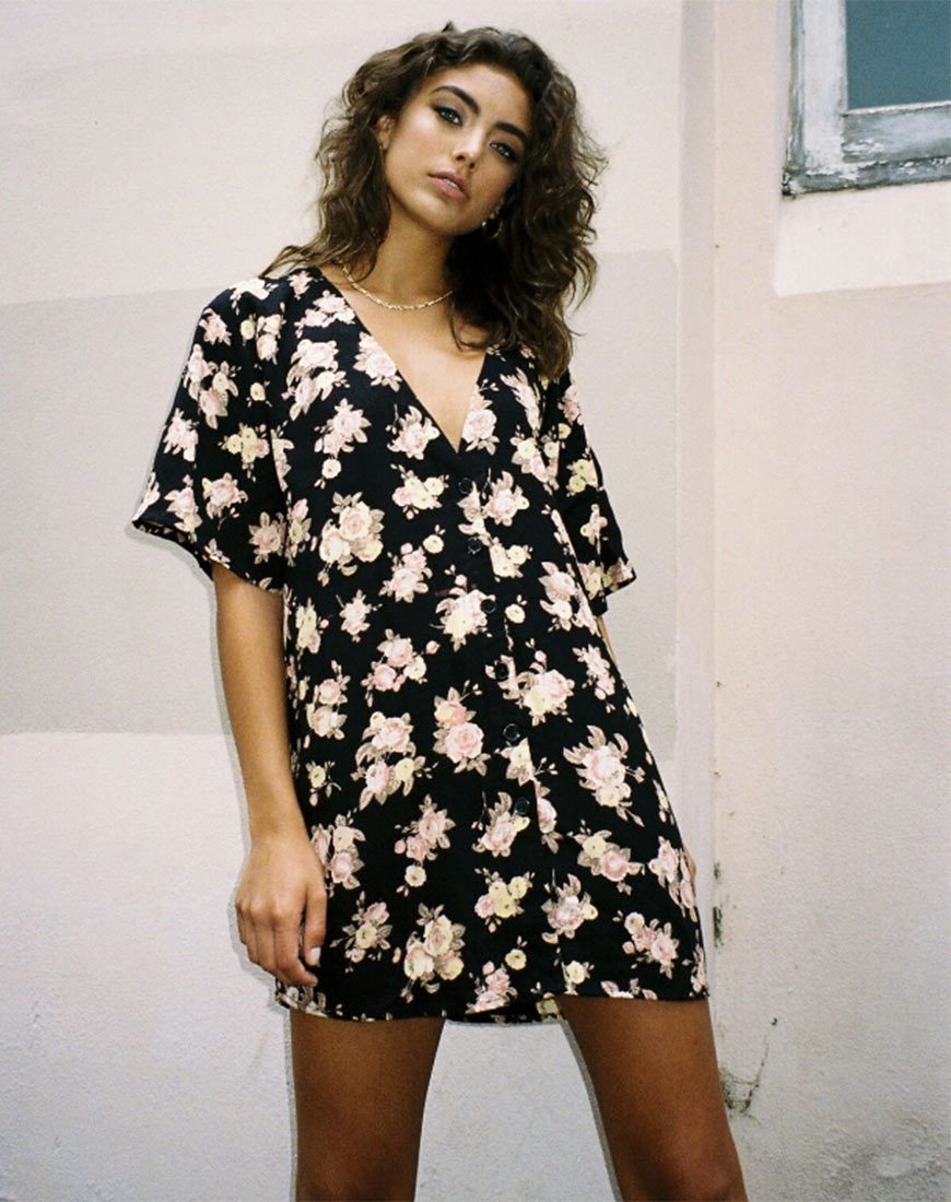 Mirach Kleid in Antique Rose Schwarz