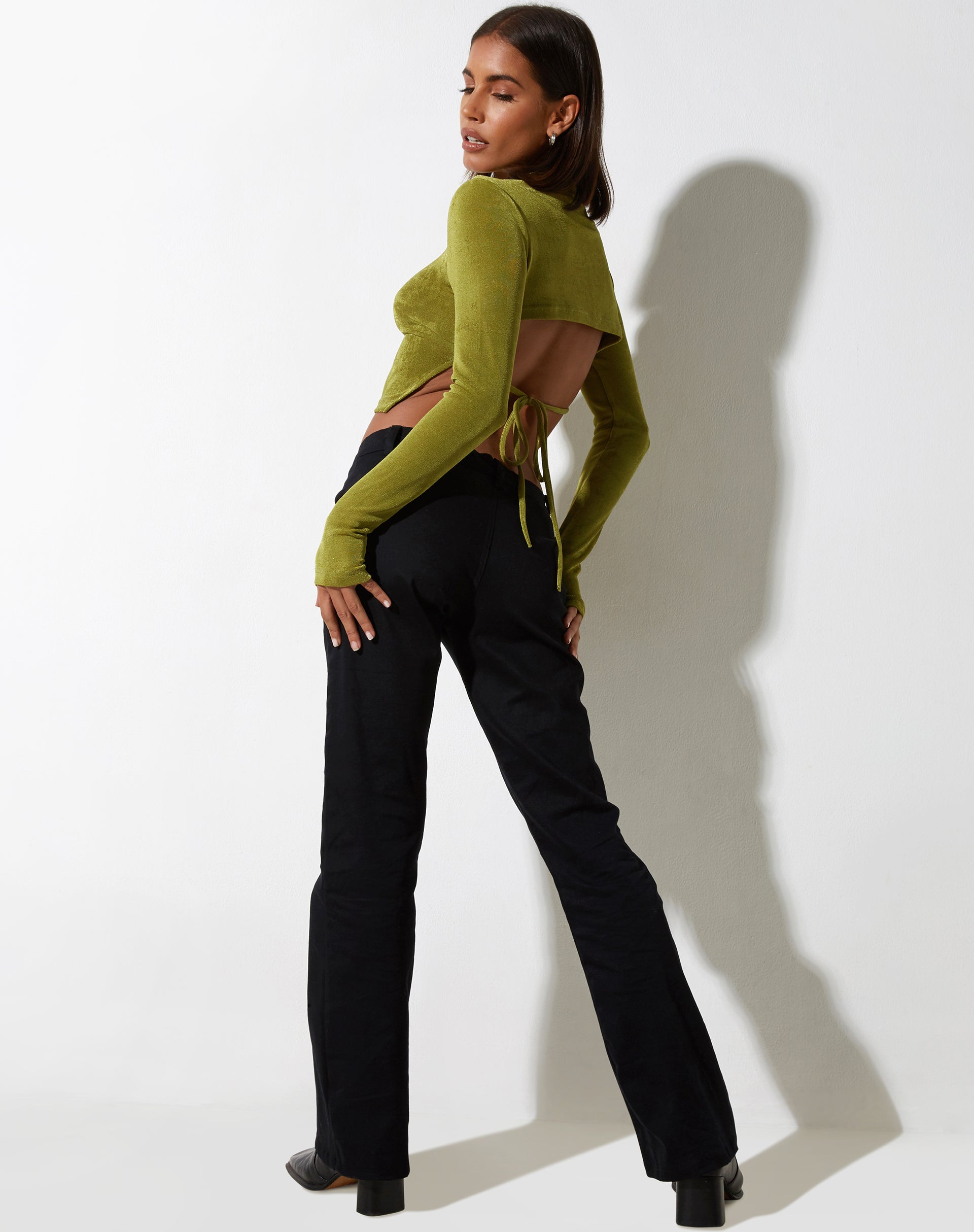 Bild von Tadita Crop Top aus Krepp-Limette