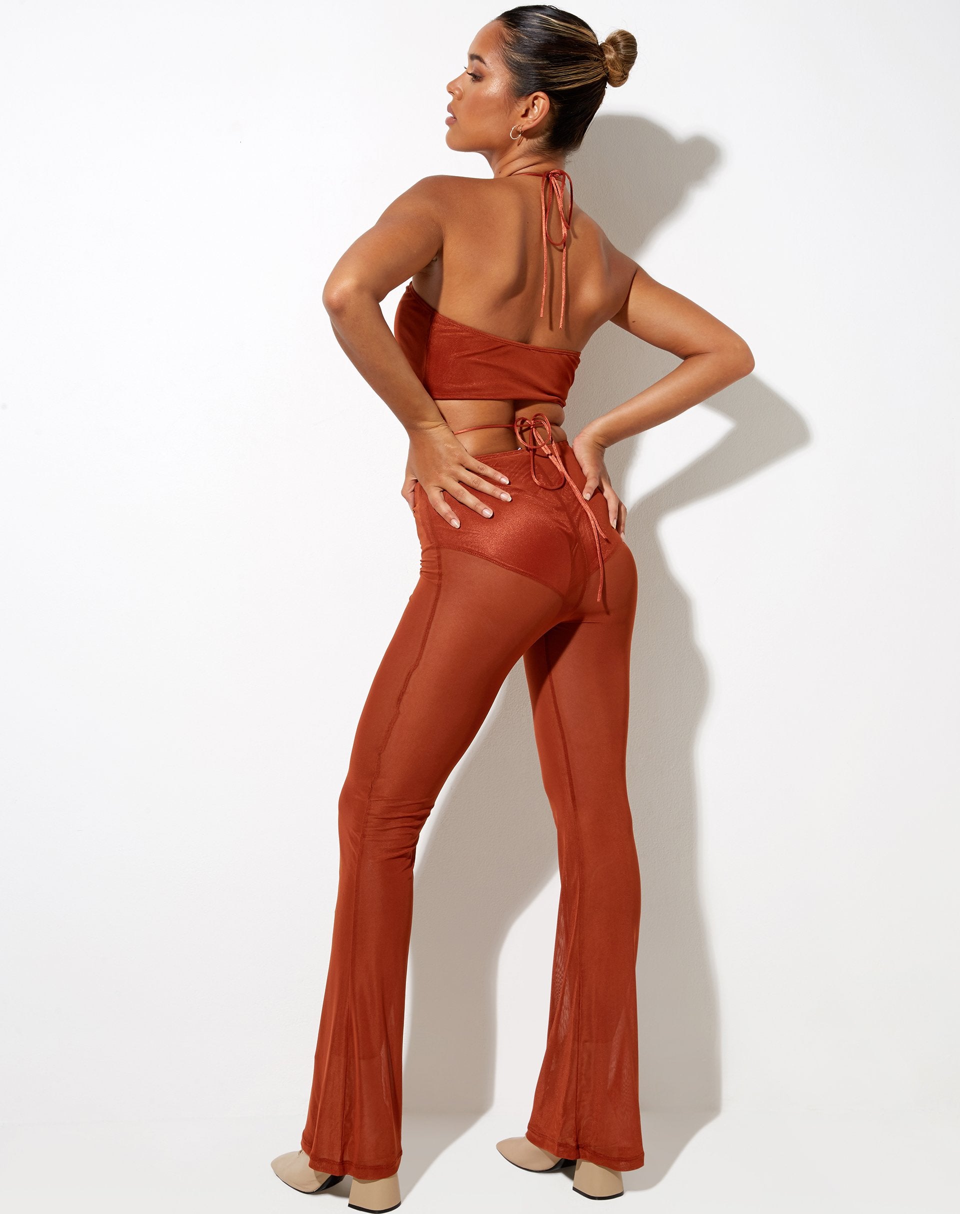Bild von Taka Crop Top aus Mesh Toffee