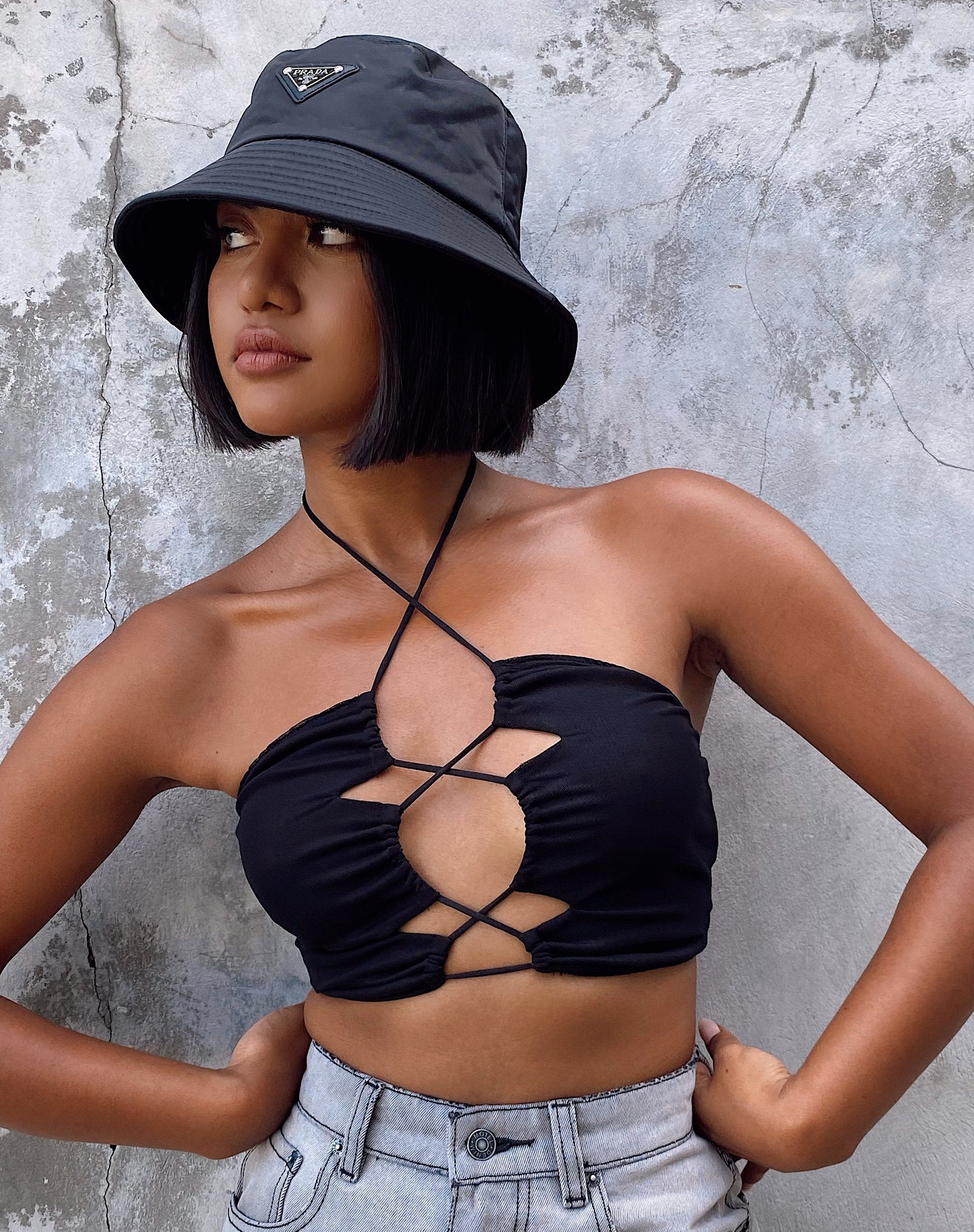 Bild von Taka Crop Top aus Mesh Schwarz