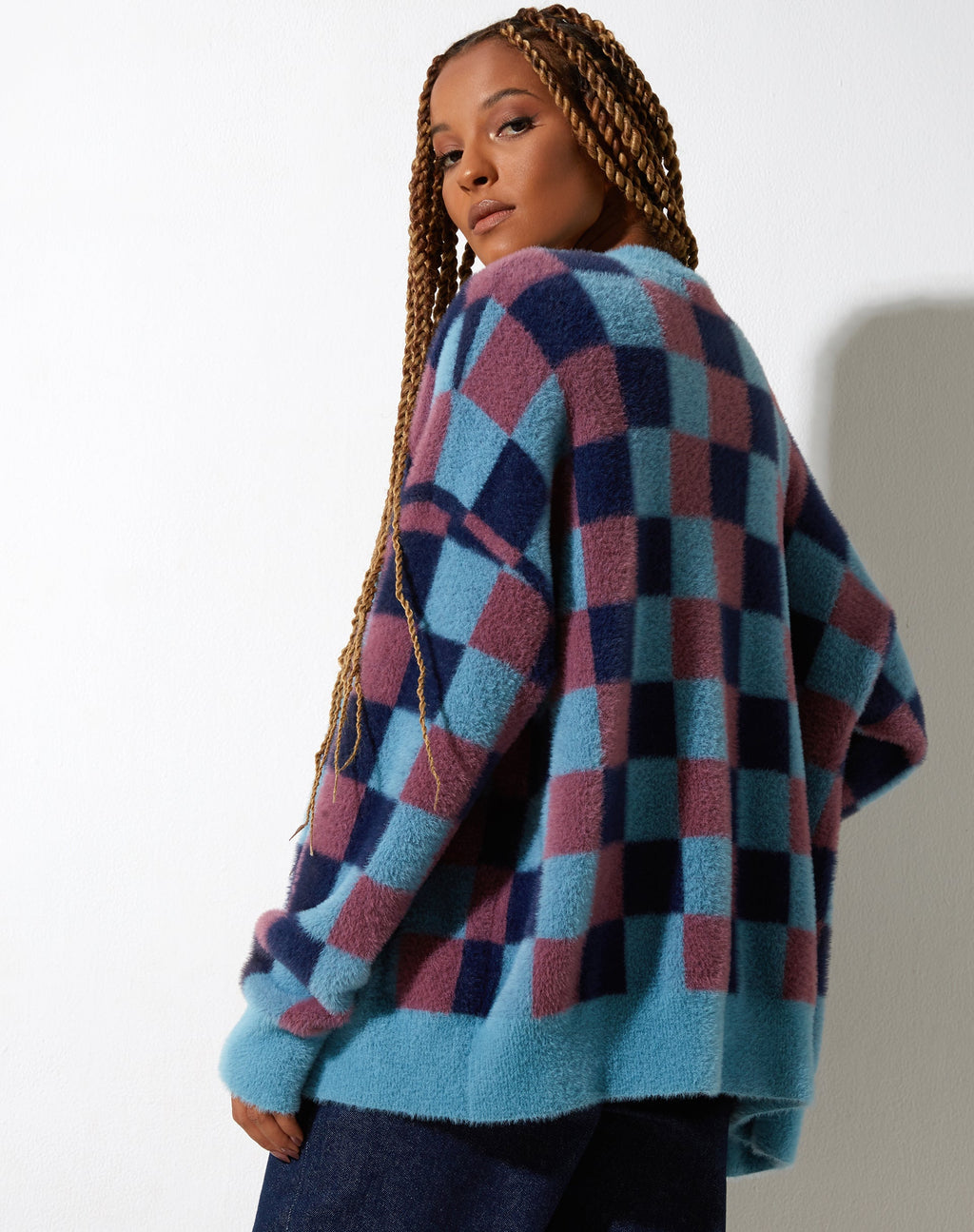 Talana Cardi in Karo-Blau-Tönen