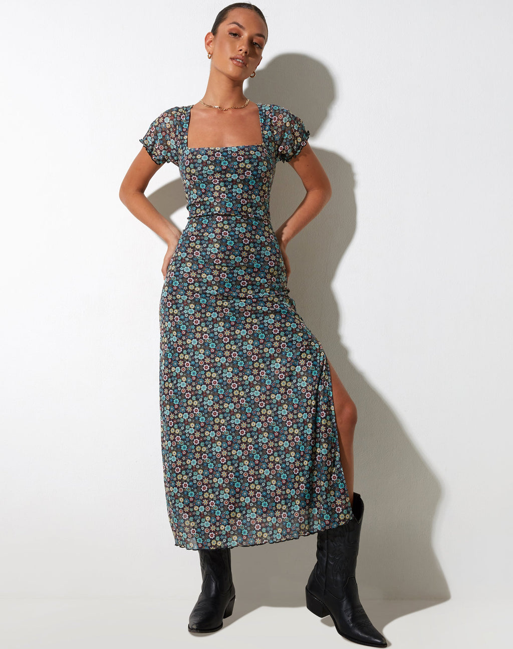 Taliah Maxikleid in Folk Floral